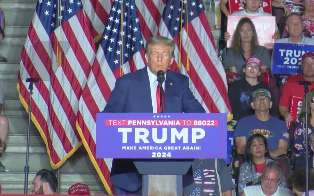 Donald Trump speaks at Erie Insurance Arena